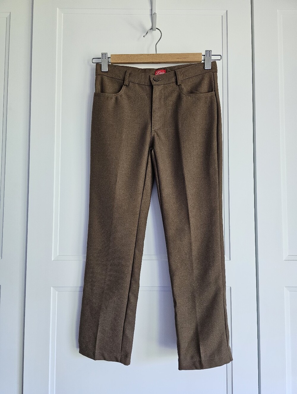 Lulu Boys Chocolate Brown Straight-Leg Tailored Pleat Dress Pants Trousers NWOT